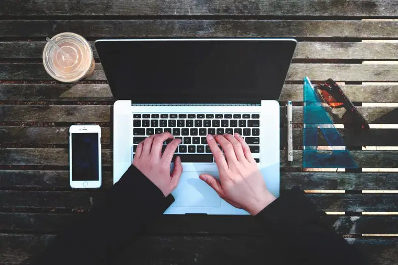 A student on a laptop