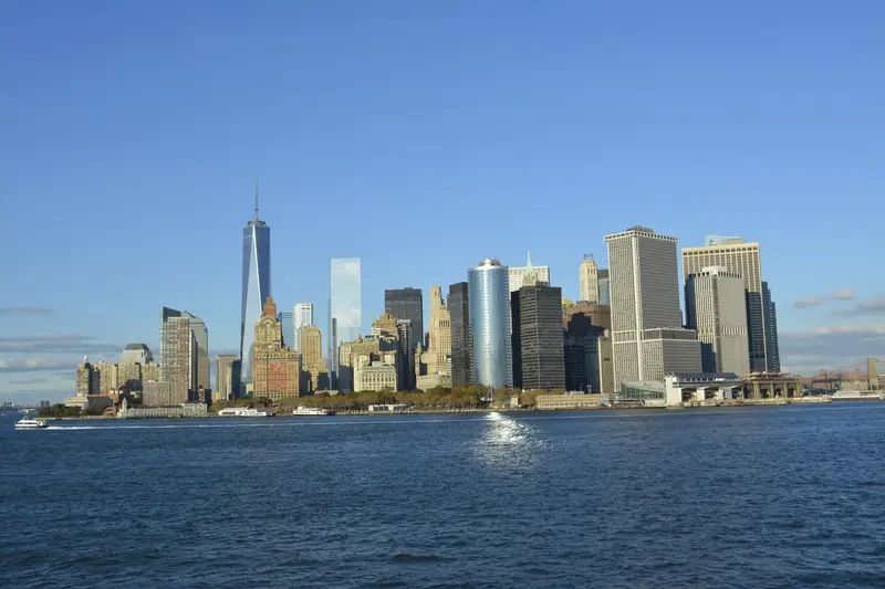 Lower Manhattan skyline across the water
